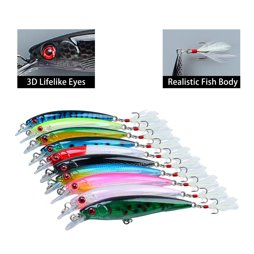 10pcs Bionic Minnow Fishing Lu - Fishing Hook Treble review and price