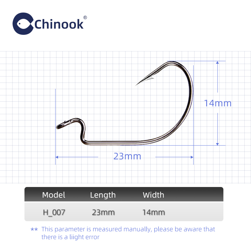 Chinook 20pcs Wide worm Texan  - Fishing Hook Offset review and price