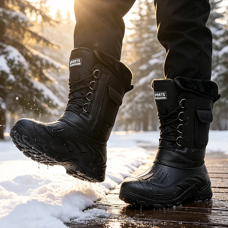 Men Winter Snow Boots Outdoor  - Fishing Hook Size review and price