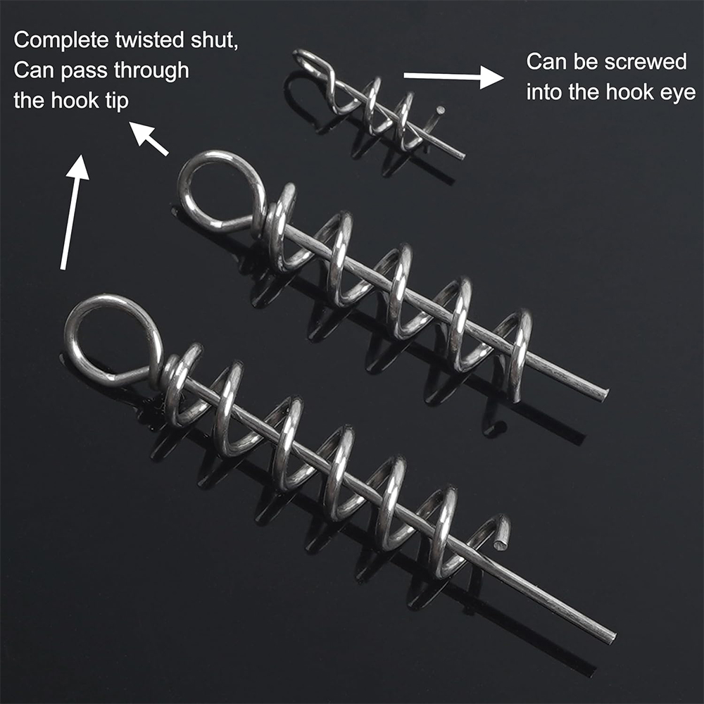 50Pcs Spring Twist Lock Fishin - Fishing Hook Stainless Steel review and price